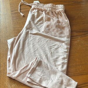 Light Pink Pants with Textured Pocket